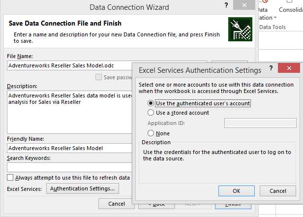 Setting up authentication details
