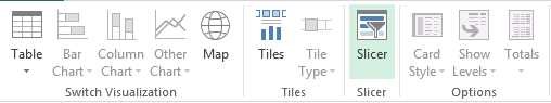Slicer option on ribbon
