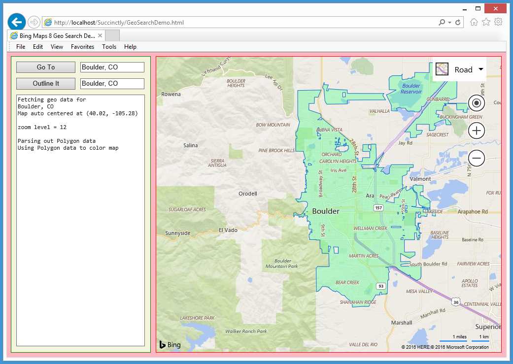 Color Polygon Information for a Populated Place