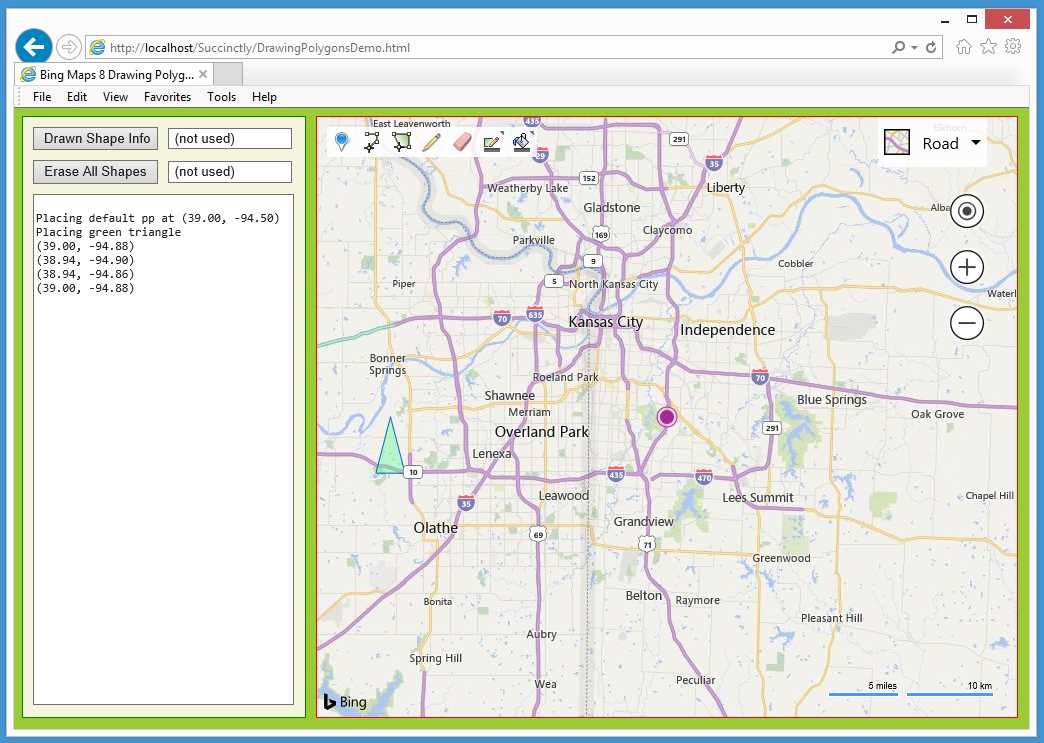 Initial Map View for Drawing Polygons Demo