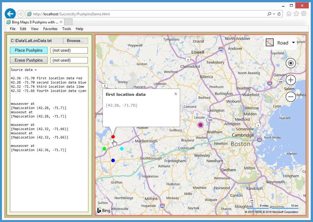 Pushpins and Infoboxes Demo