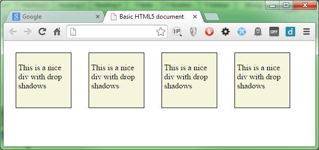 Drop shadow divs before styling