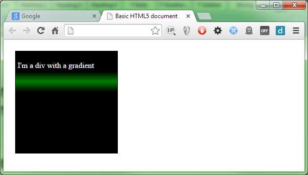 Our div now looks rather dark