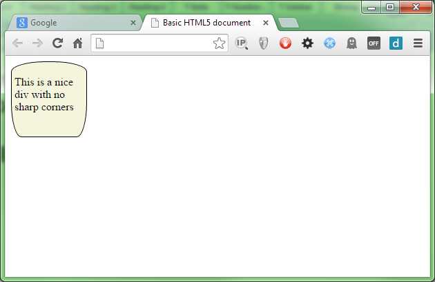 Our div with ellipse-based corners