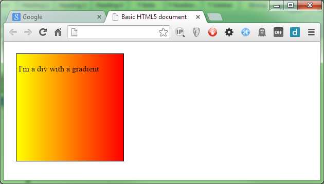 Our gradient now runs right to left
