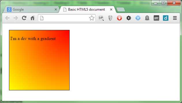 Radial gradient coming from the top right