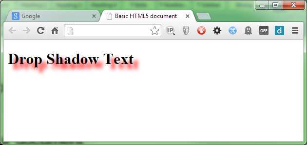 Text with a red drop shadow