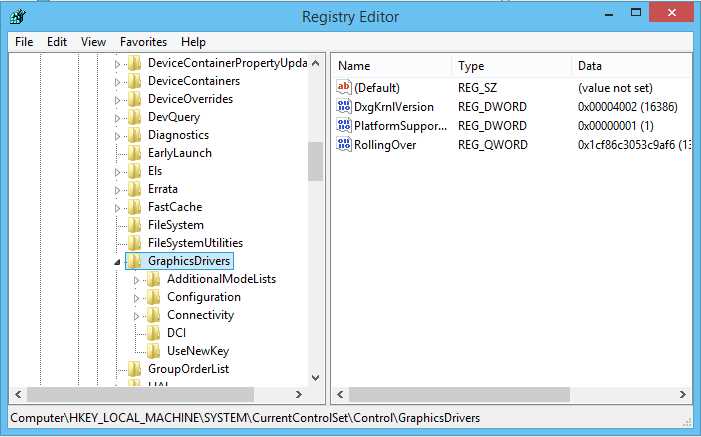 GraphicsDrivers Subfolder