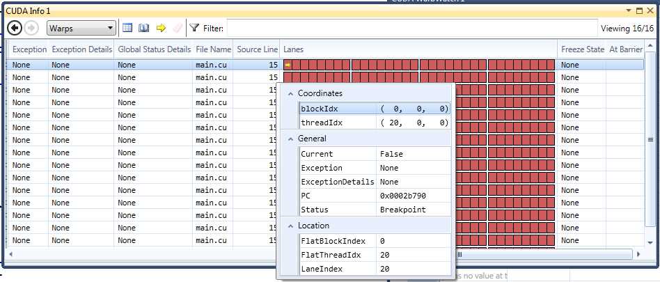 Lanes, source lines, and status
