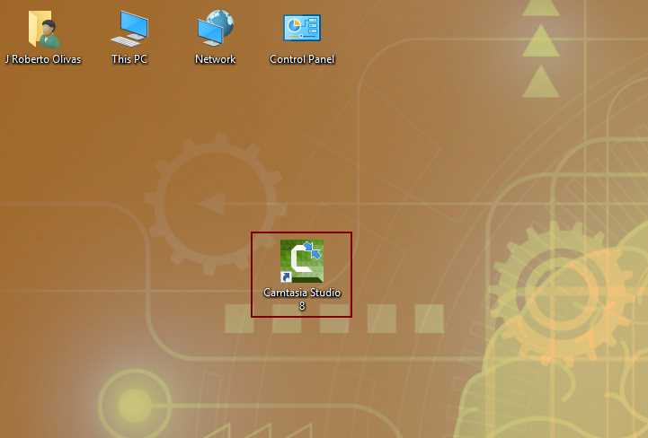 Camtasia’s icon on computer desktop