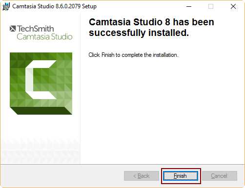 Installation Finished dialog box