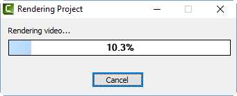 Rendering Project dialog box
