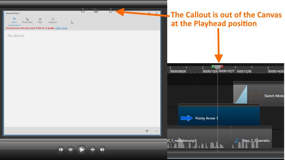 Setting the initial point for the animation