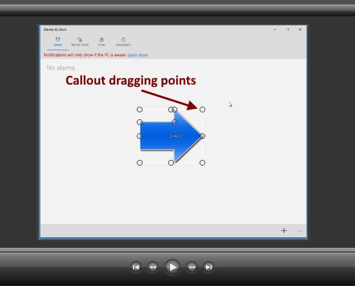 The added callout displayed in the Canvas