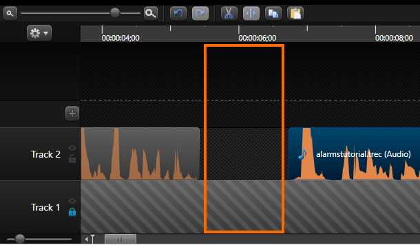 The Timeline after dragging the audio portion