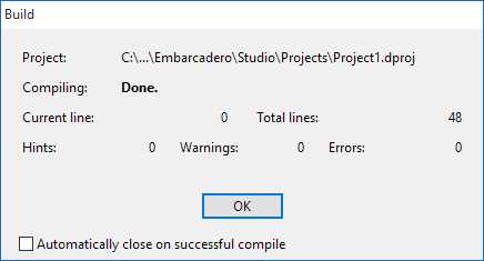 Build Progress Window