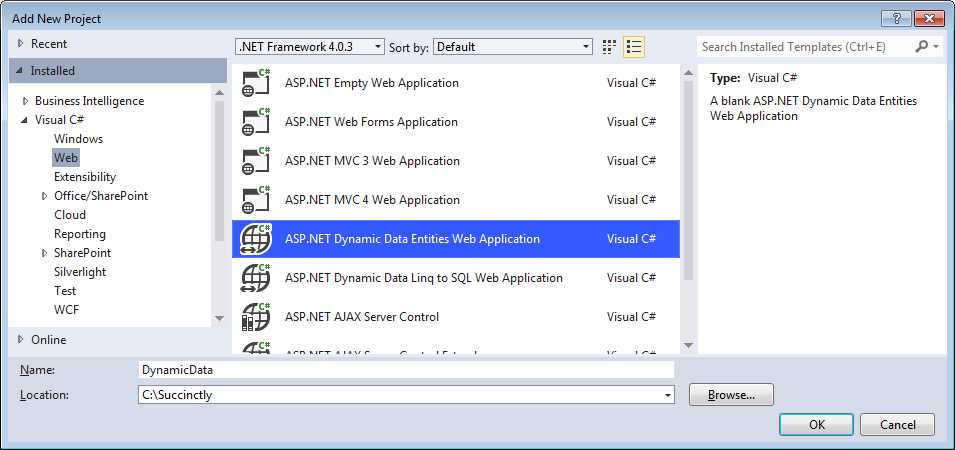 ASP.NET Dynamic Data project