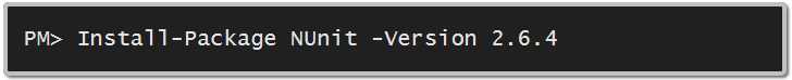 Installing NUnit via the Package Manager Console
