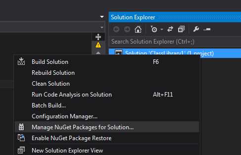 Manage NuGet Packages for Solution