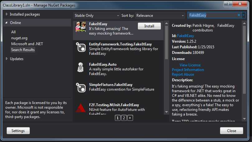 Search for FakeItEasy Online