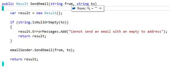 Using A.Dummy<T> results in the default for T being passed into the method. In this case, it’s an empty string