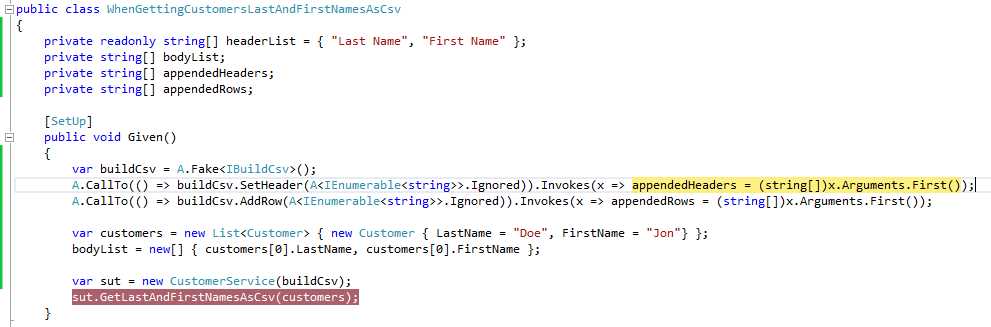 We’re back at our Invokes call in our test setup