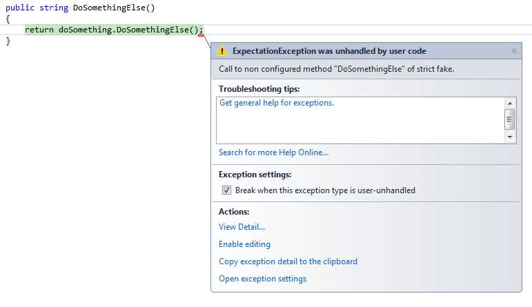 You cannot invoke a non-configured member of a strict fake