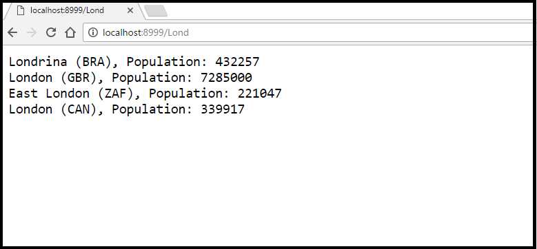Displaying the Query Results