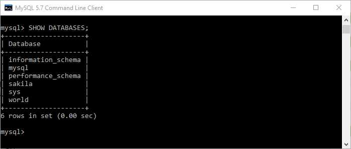Verifying "World" Database Installation