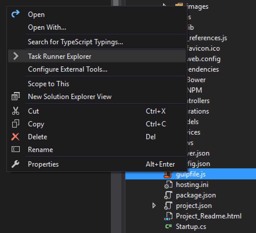 Open Task Runner Explorer