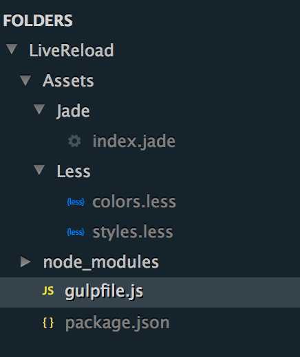 Project folder and file structure