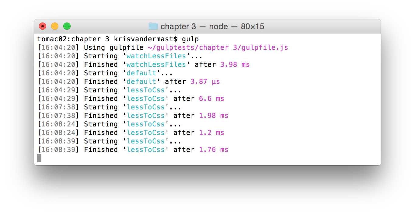 Repeated saving of the .less file results each time in running task lessToCss