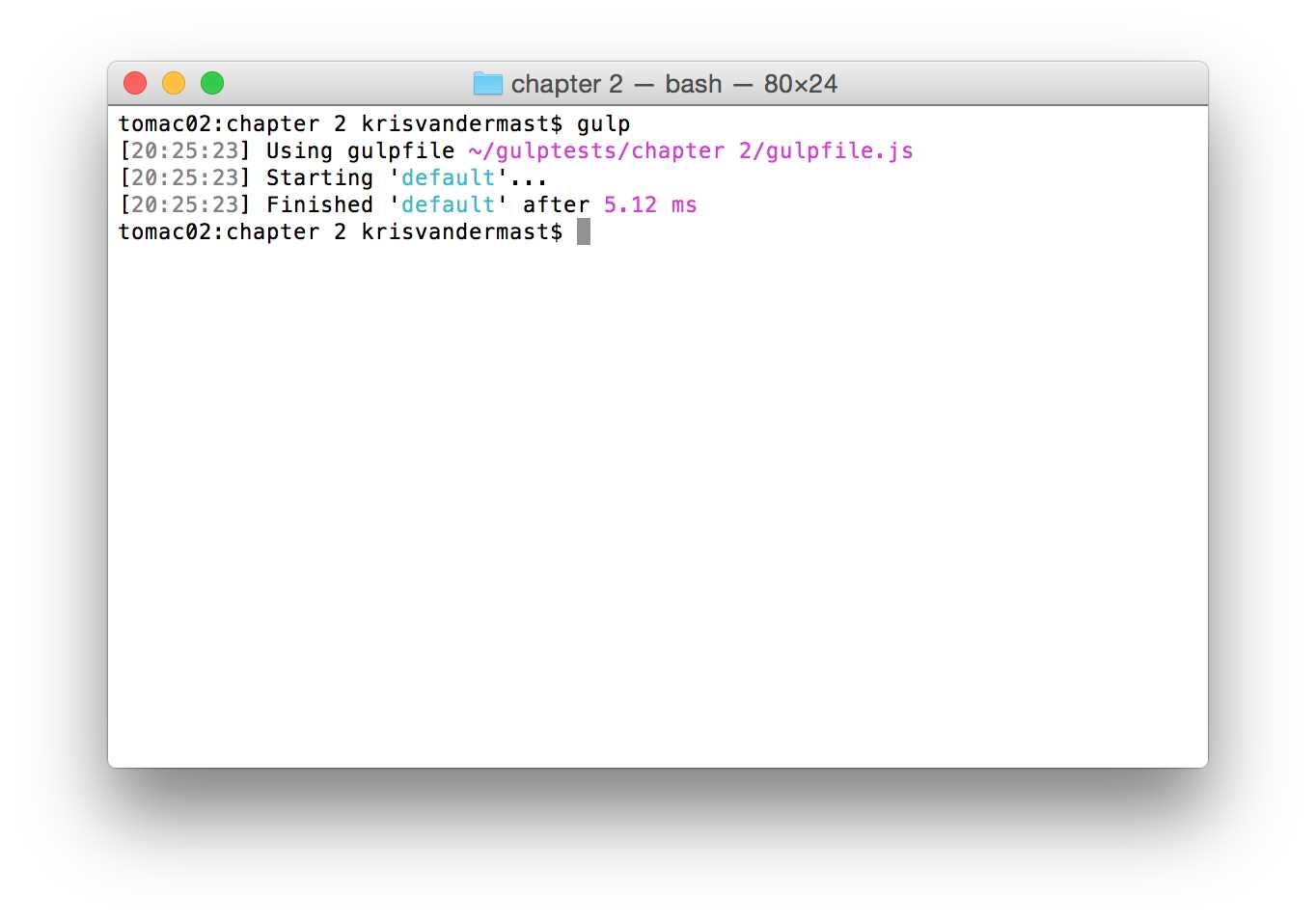 Running a default task in Gulp