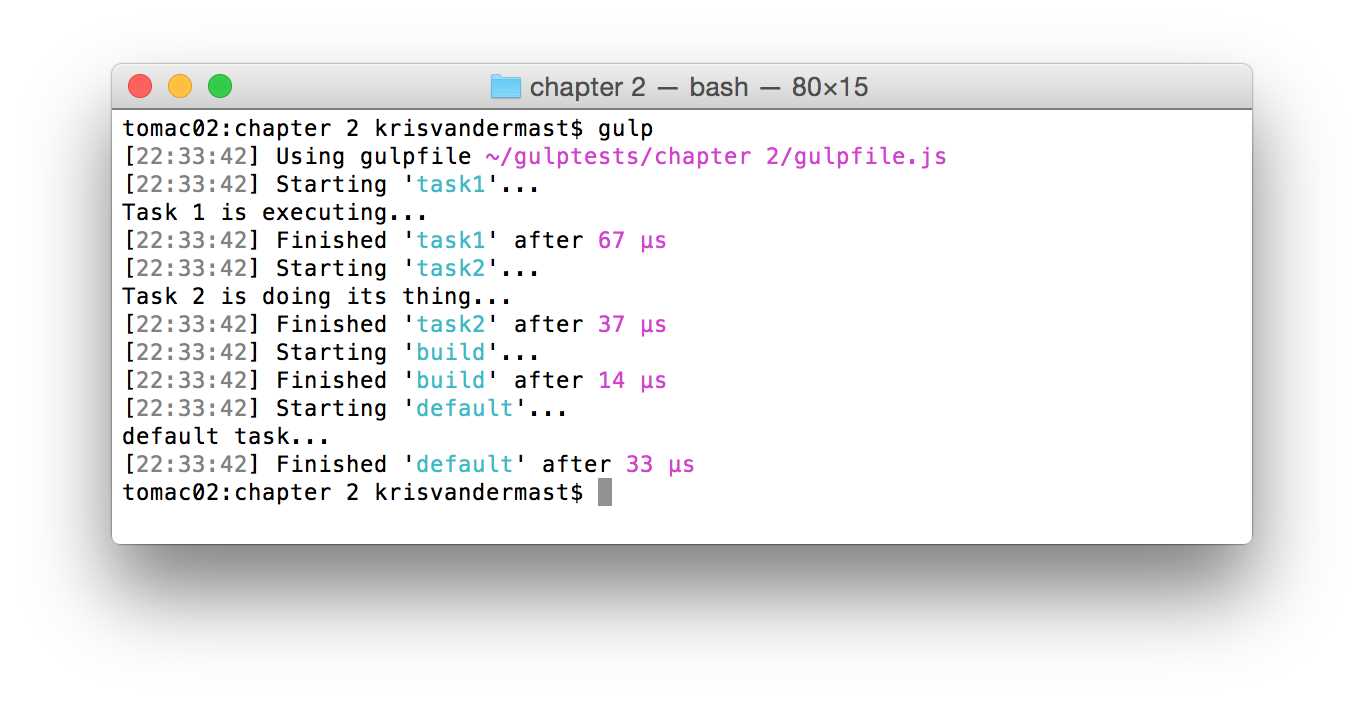 Running dependent tasks