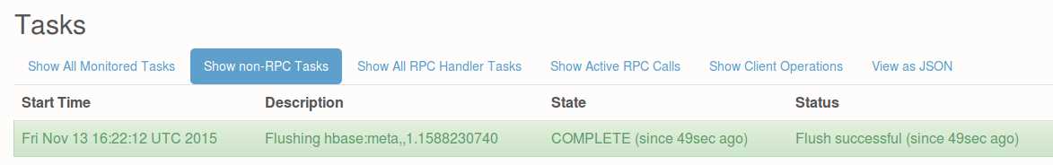 Task Status in the Region Server UI