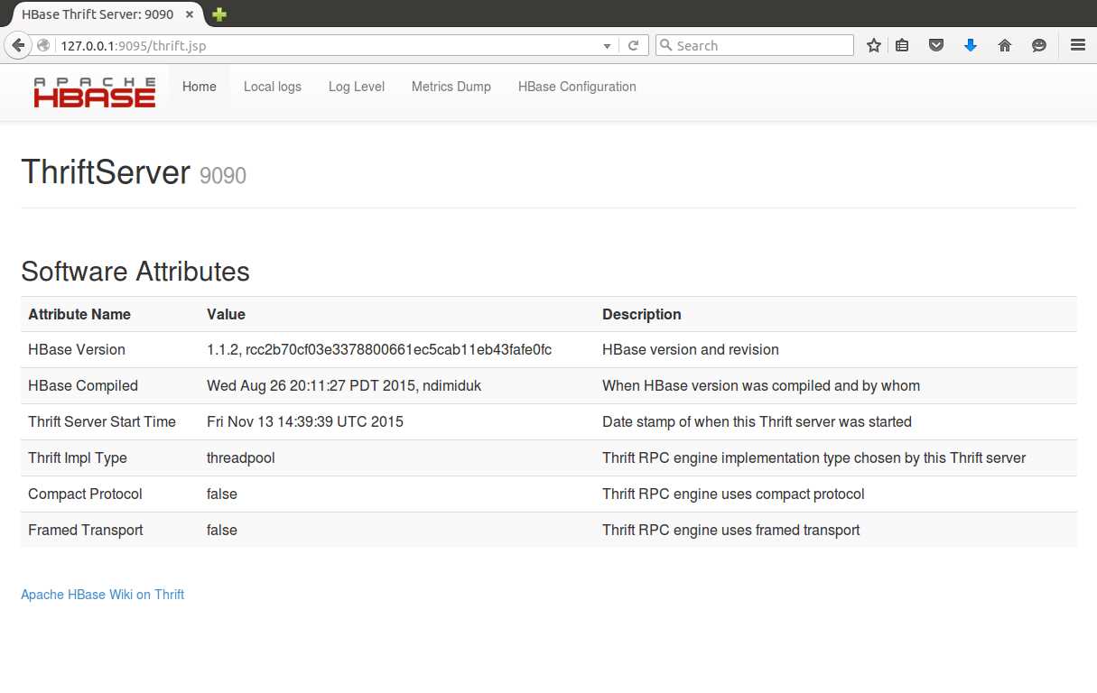 The Thrift Server UI