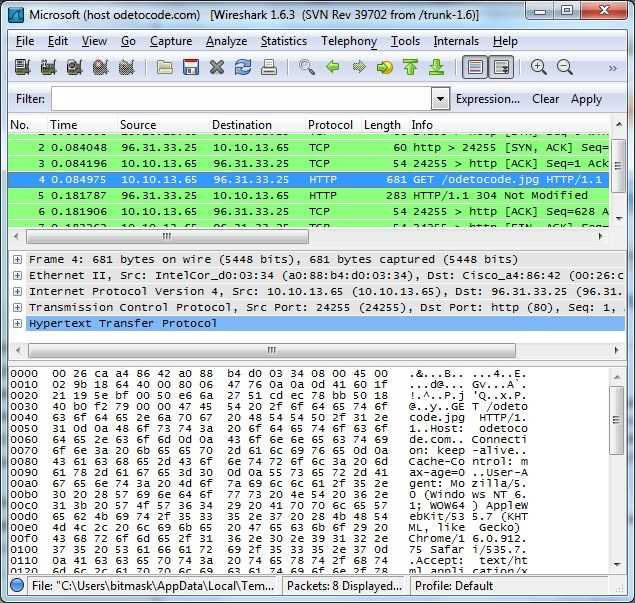 Using Wireshark