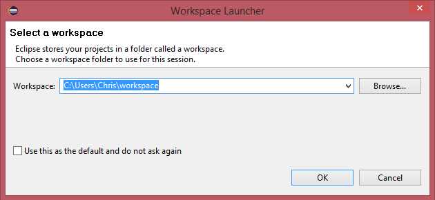 Selecting a Workspace