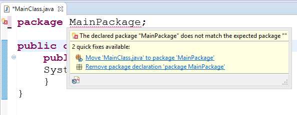 Eclipse's Suggestions to Add Package