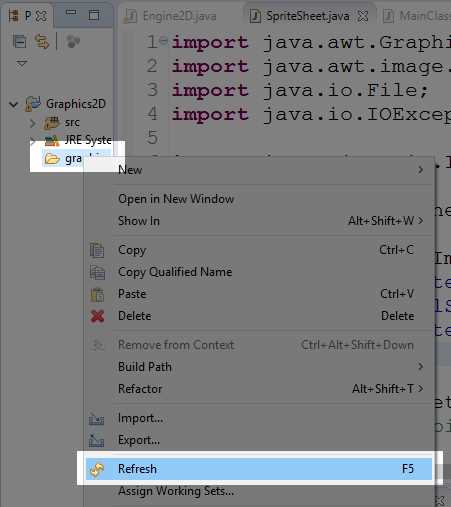 Refreshing the Graphics Folder
