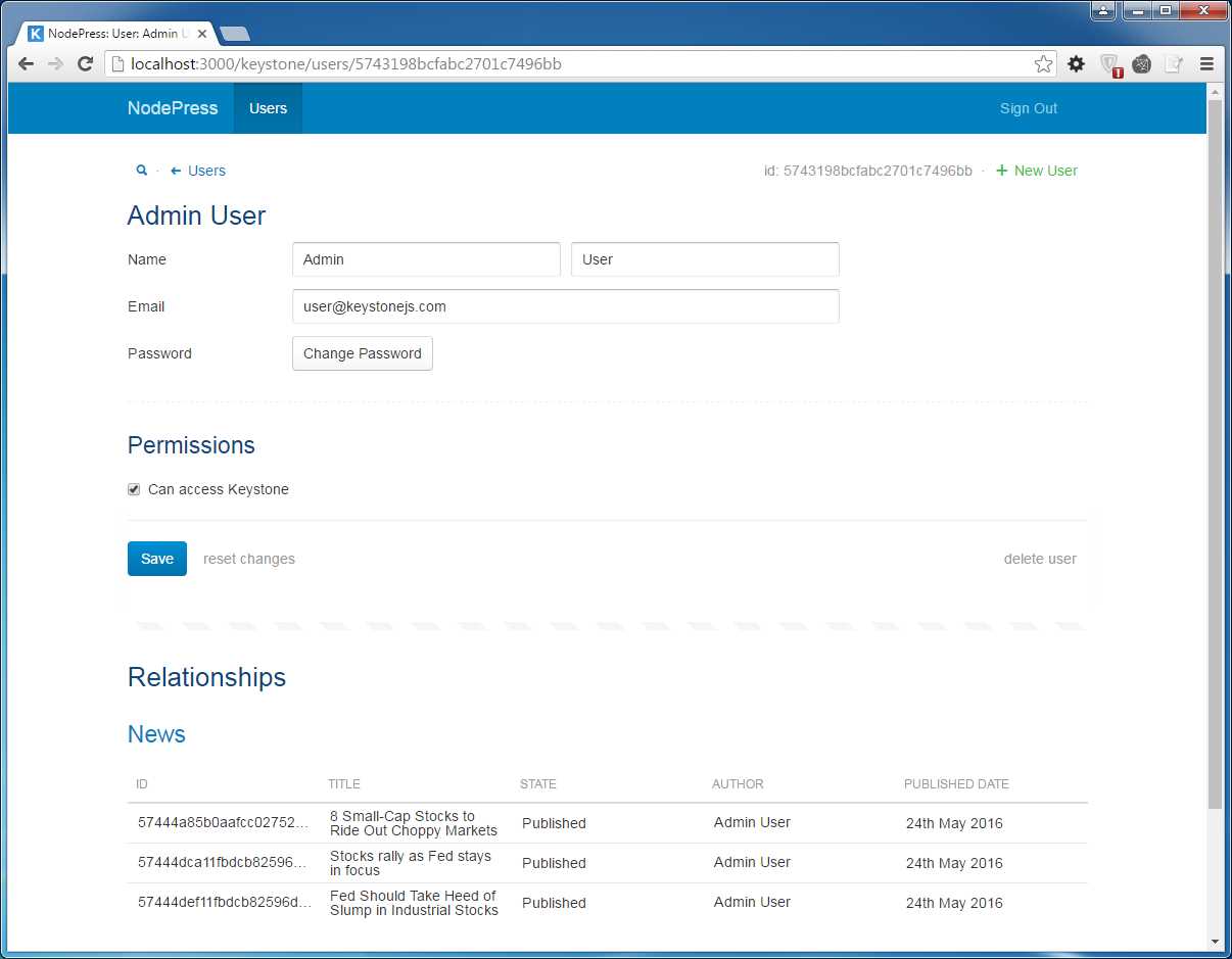 News related to a single author