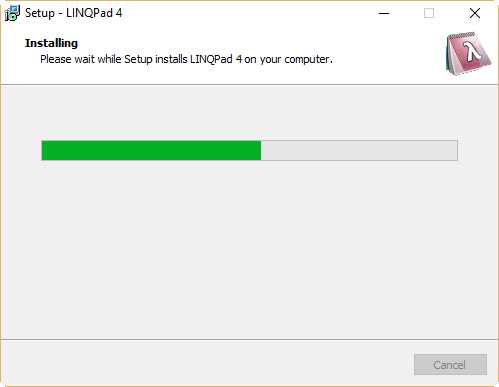 Installing dialog box