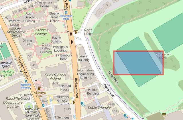 Rectangle displayed on map