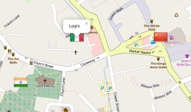 Takeaways symbolized by cuisine