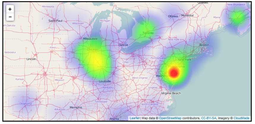 The heatmap.js plugin by Patrick Wied