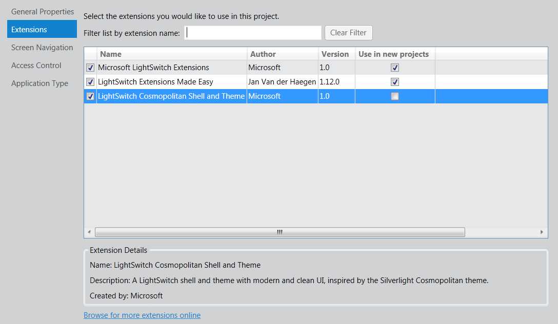 Activating an extension