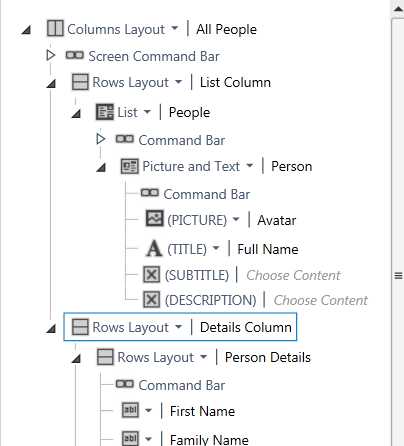 Designing an entire part of the screen at once