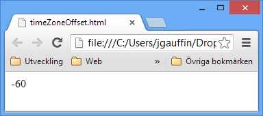 Javascript output for timezone offset