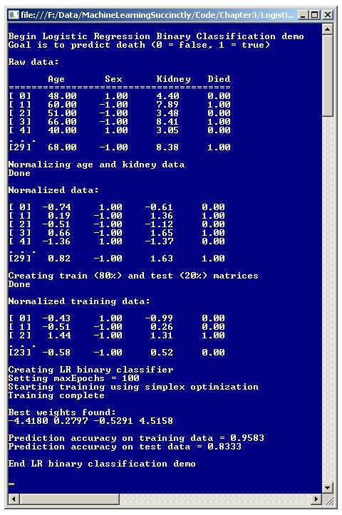 Logistic Regression Binary Classification