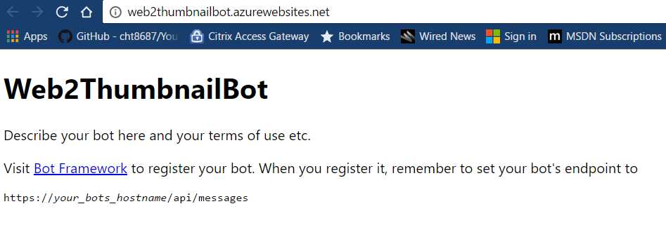 Bot Running on Azure